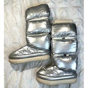 Rare UGG Classic Maxi Ultra Tall silver metallic puffer boots size EU36/US5/6